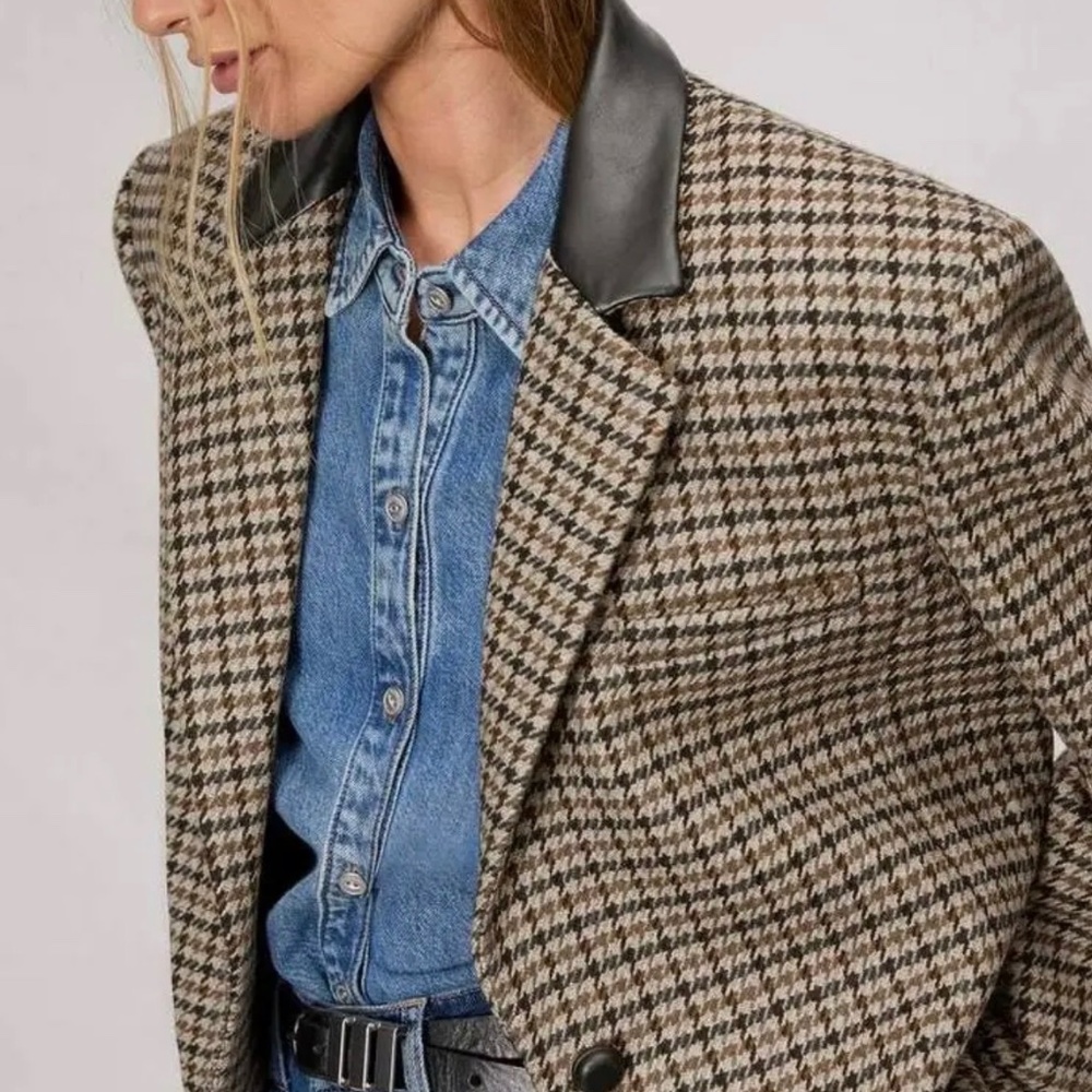 rag & bone NWT Lainey Italian Houndstooth Wool Blazer MEDIUM $898